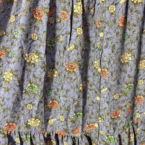 Max Studio Blue Floral Ruffle Tiered Maxi Skirt Button Front Xlarge Bohemian - Picture 4 of 6